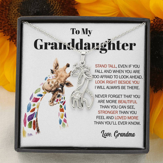 To my Granddaughter Giraffes Necklace Gift