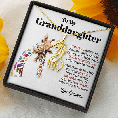 To my Granddaughter Giraffes Necklace Gift