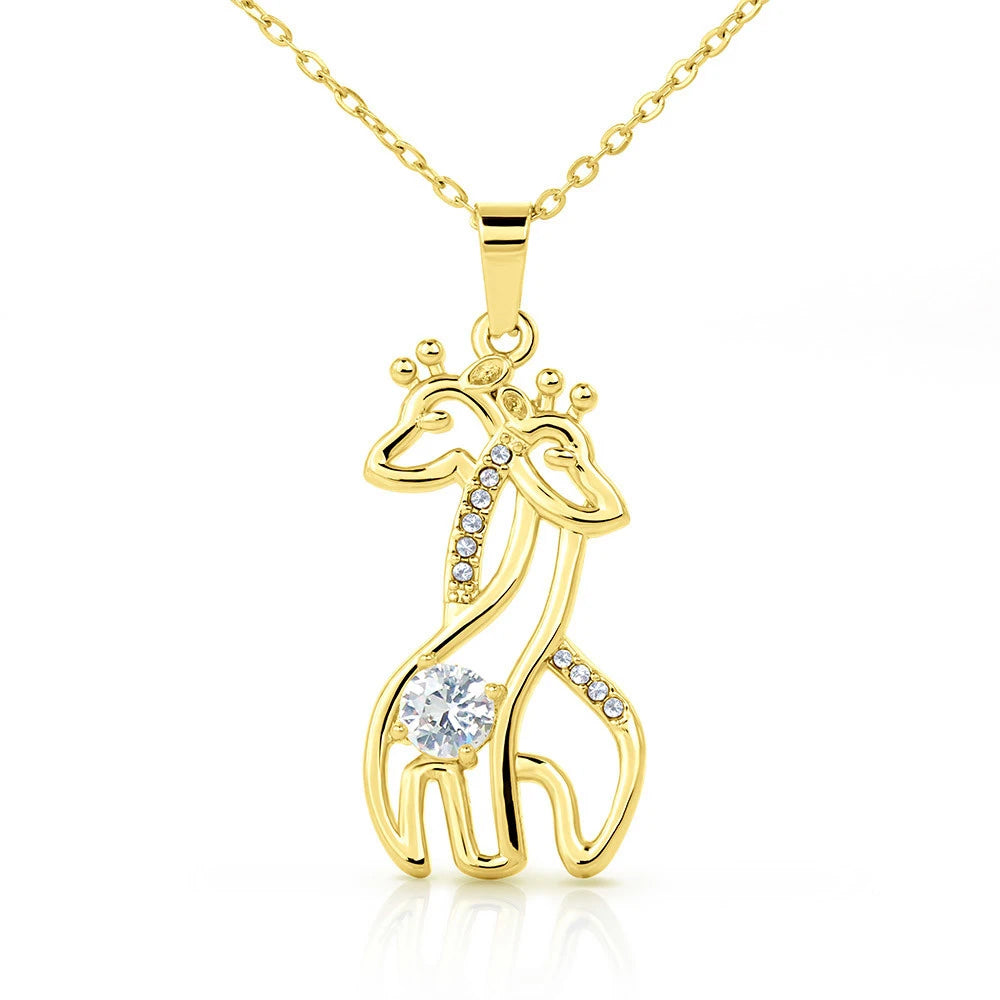 To my Granddaughter Giraffes Necklace Gift