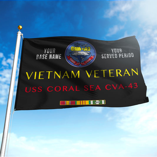 USS CORAL SEA CVA-43 DOUBLE-SIDED PRINTED 30"x40" FLAG