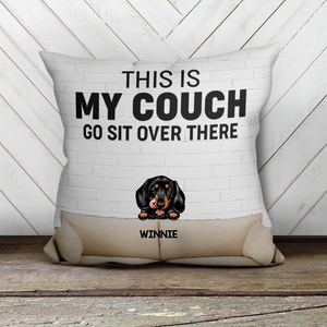 This Is Our Couch Dog Personalized Canvas Pillow (Insert Included)