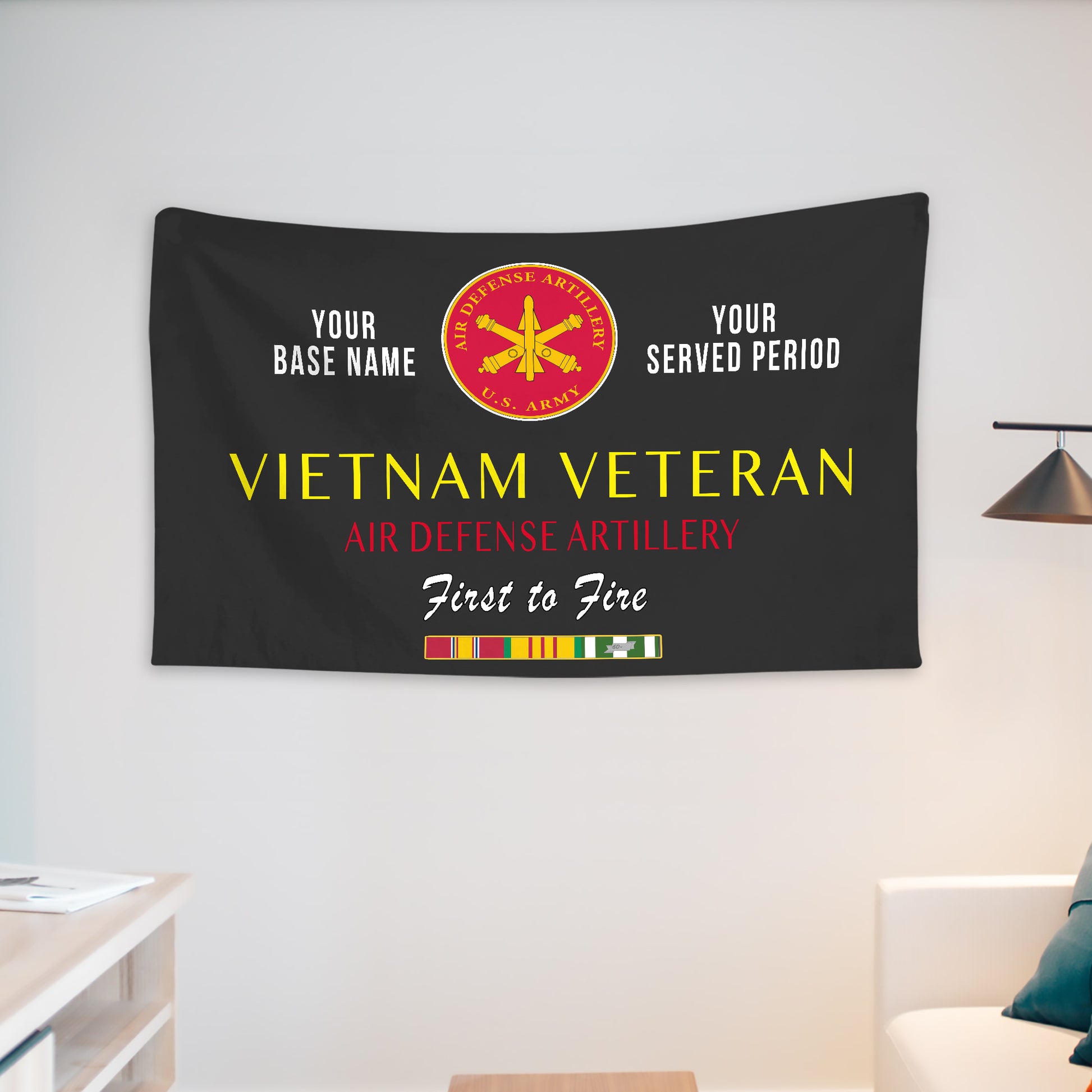 AIR DEFENSE ARTILLERY WALL FLAG VERTICAL HORIZONTAL 36 x 60 INCHES WALL FLAG
