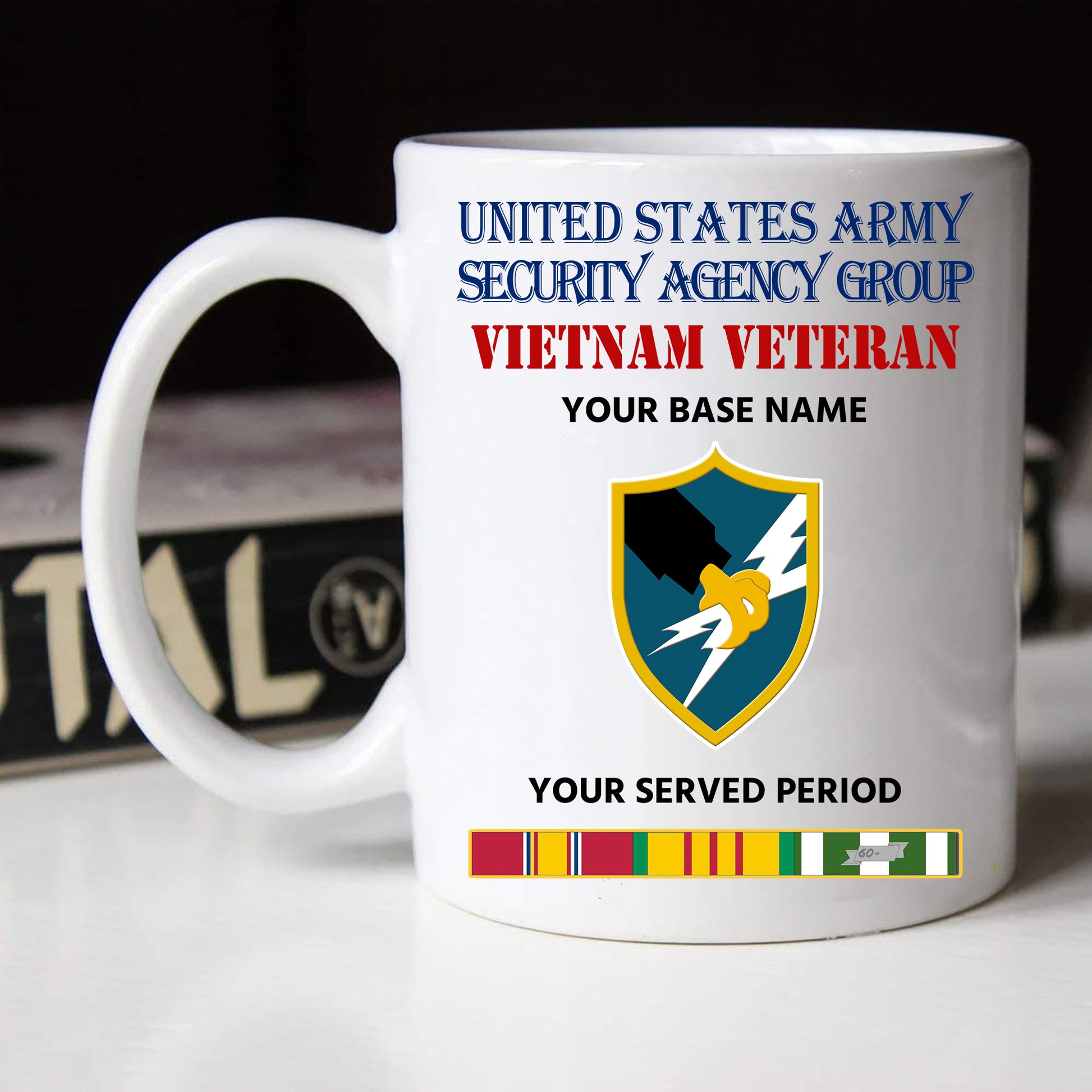 ARMY SECURITY AGENCY BLACK WHITE 11oz 15oz COFFEE MUG