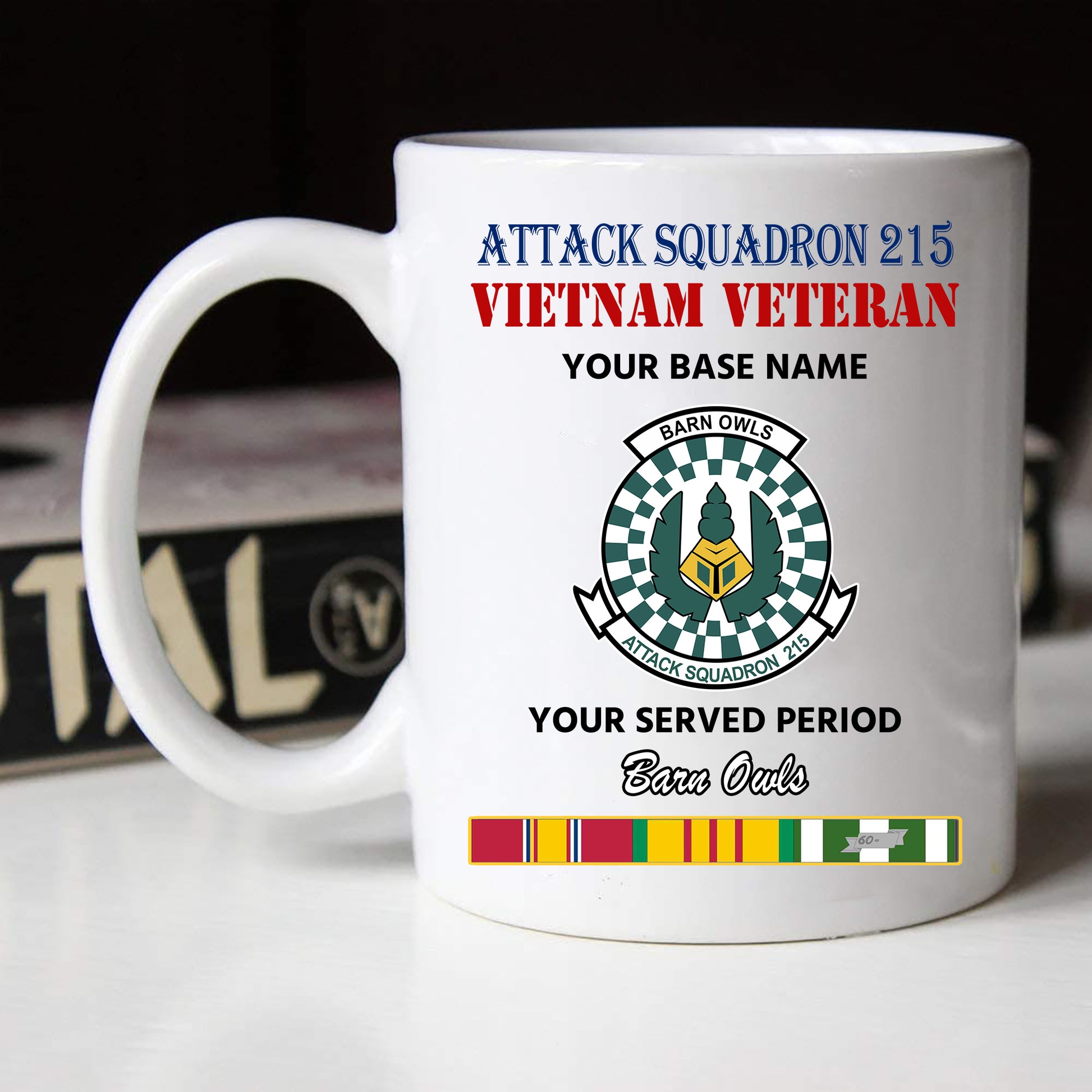 ATTACK SQUADRON 215 BLACK WHITE 11oz 15oz COFFEE MUG