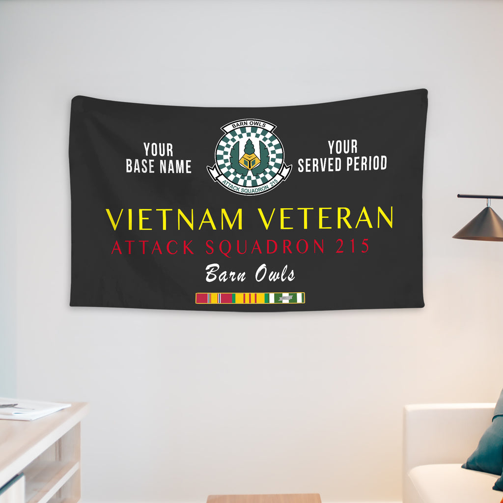 ATTACK SQUADRON 215 WALL FLAG VERTICAL HORIZONTAL 36 x 60 INCHES WALL FLAG