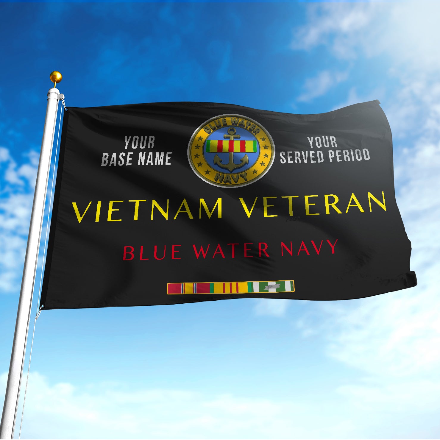 BLUE WATER NAVY FLAG DOUBLE-SIDED PRINTED 30"x40" FLAG