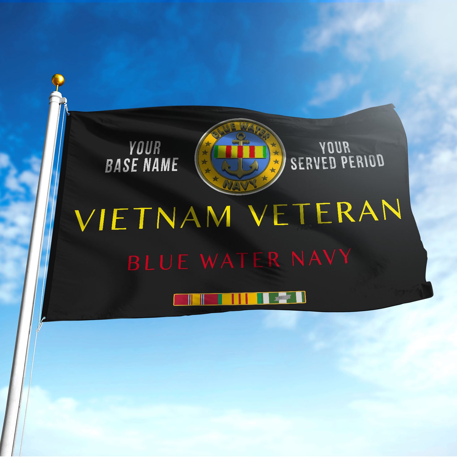 BLUE - WATER NAVY - Double Sided 30"x40" Flag