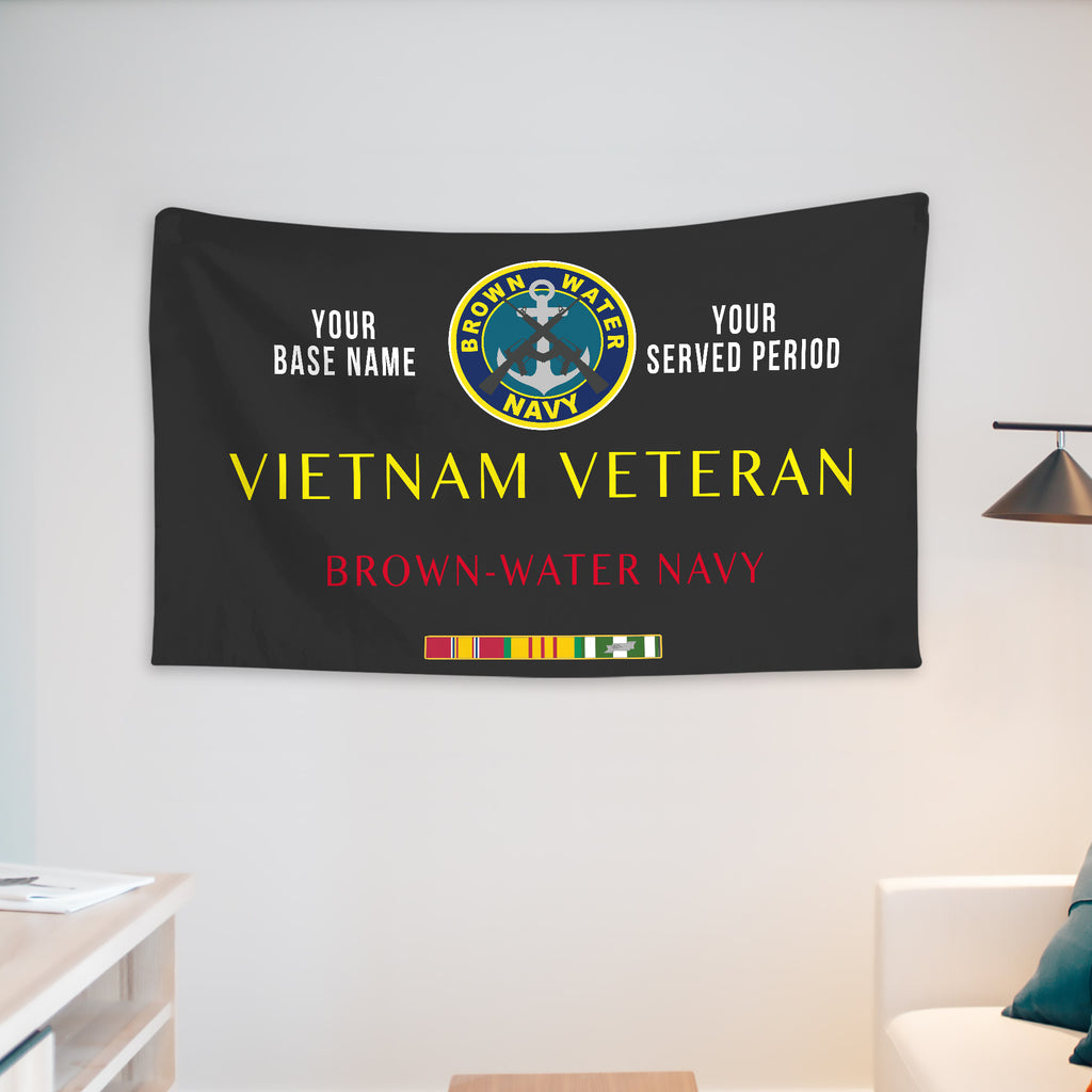 BROWN WATER NAVY WALL FLAG VERTICAL HORIZONTAL 36 x 60 INCHES WALL FLAG