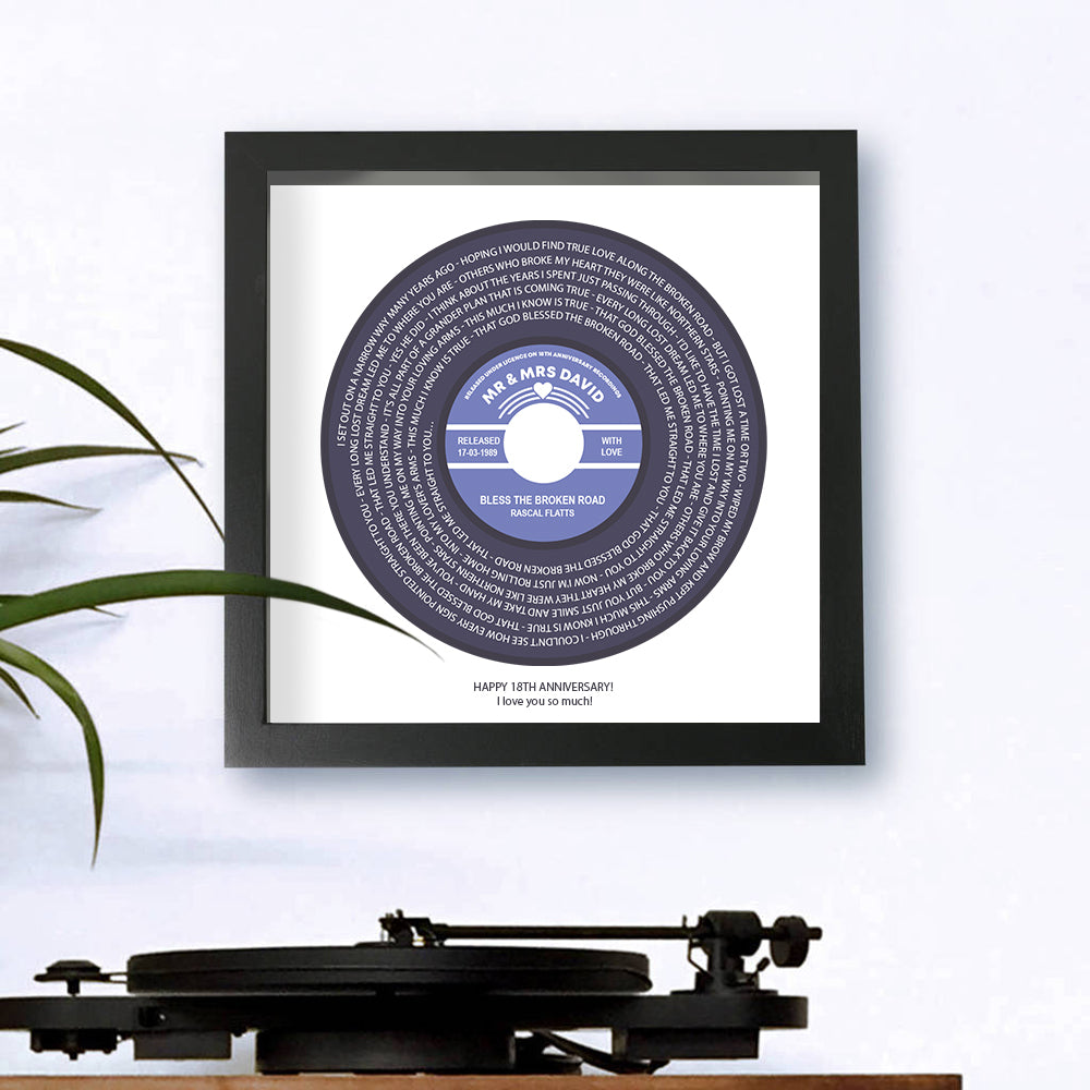 Any Song Lyrics Personalized Print - Custom Vinyl Record Label Wedding - First Dance Anniversary Gift