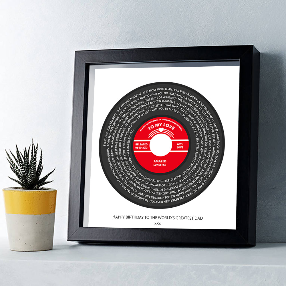 Any Song Lyrics Personalized Print - Custom Vinyl Record Label Wedding - First Dance Anniversary Gift
