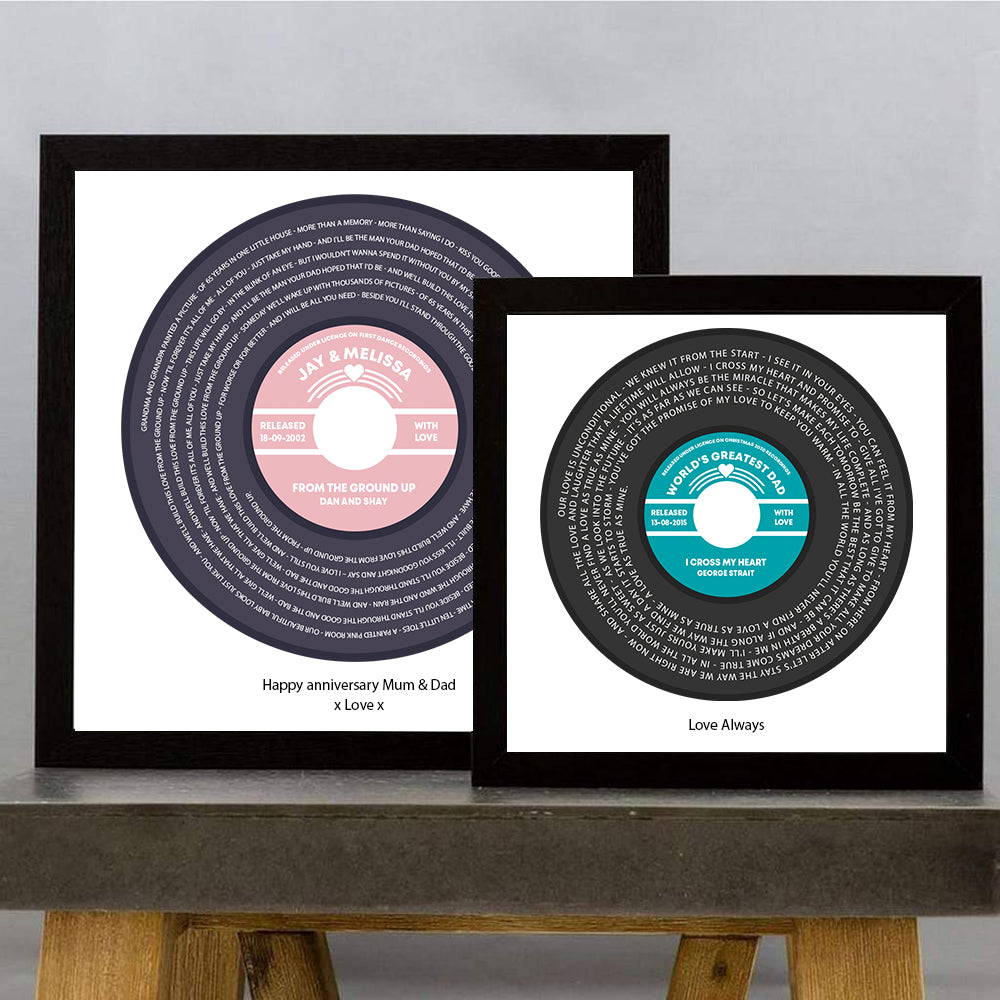 Any Song Lyrics Personalized Print - Custom Vinyl Record Label Wedding - First Dance Anniversary Gift