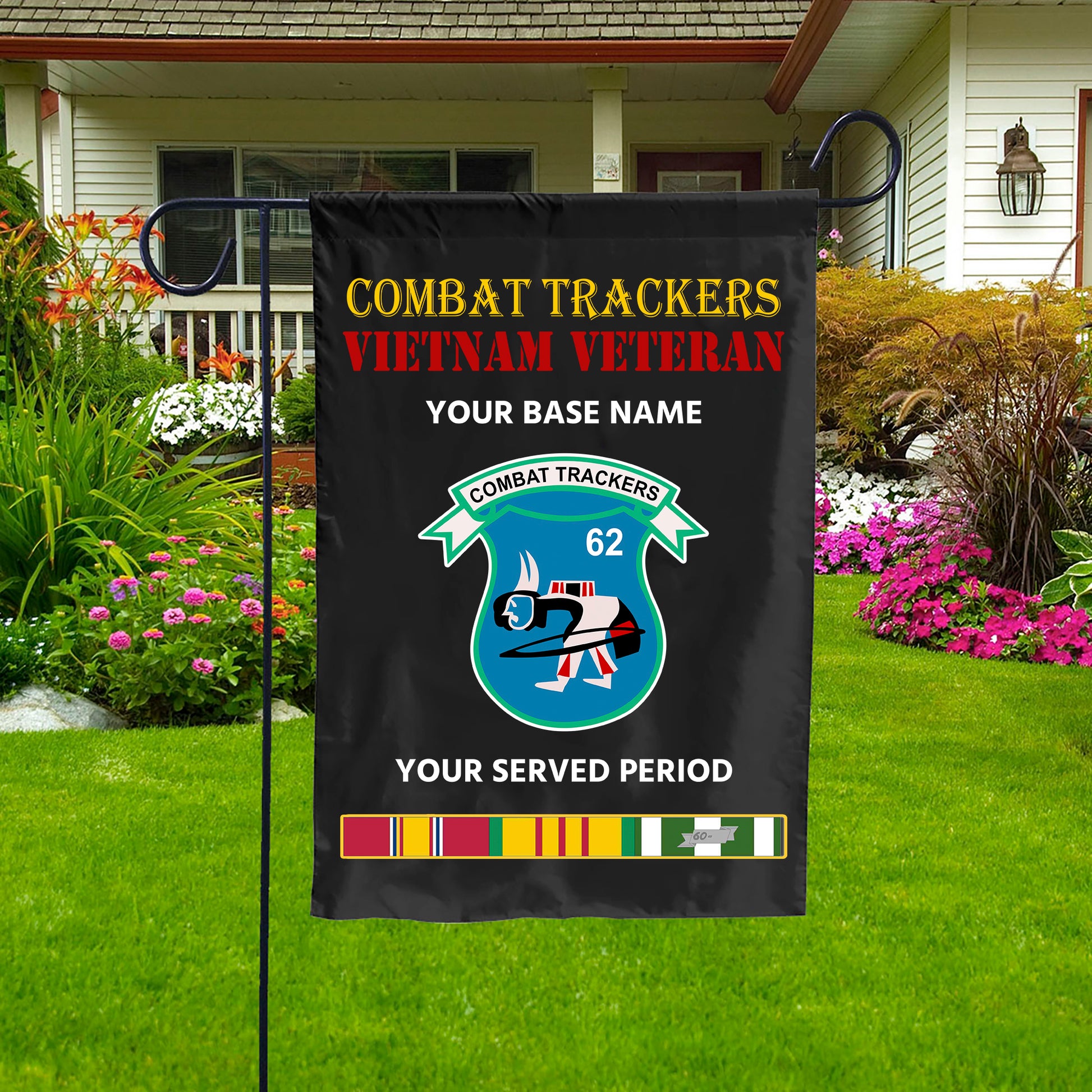 COMBAT TRACKERS DOUBLE-SIDED PRINTED 12"x18" GARDEN FLAG