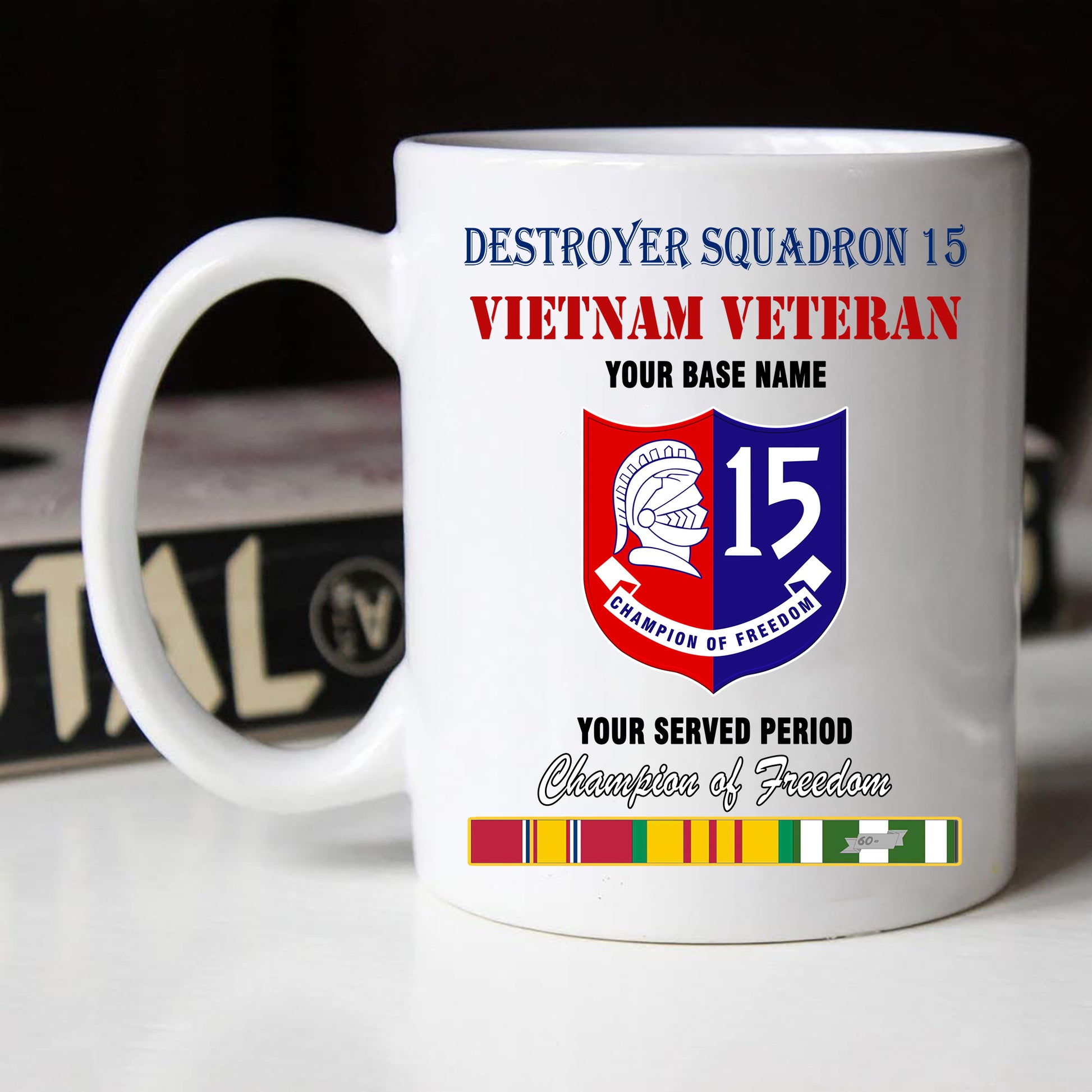 DESTROYER SQUADRON 15 BLACK WHITE 11oz 15oz COFFEE MUG