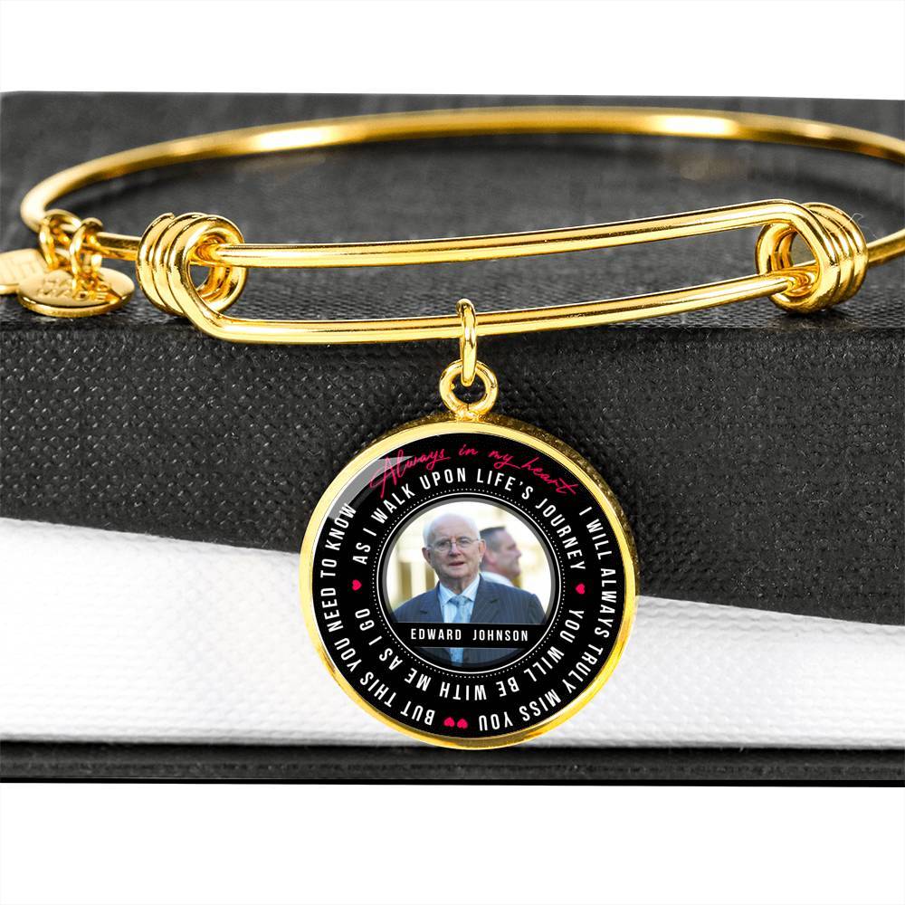 Photo Tribute Luxury Necklace, Bangle - Personalized with your name and photo