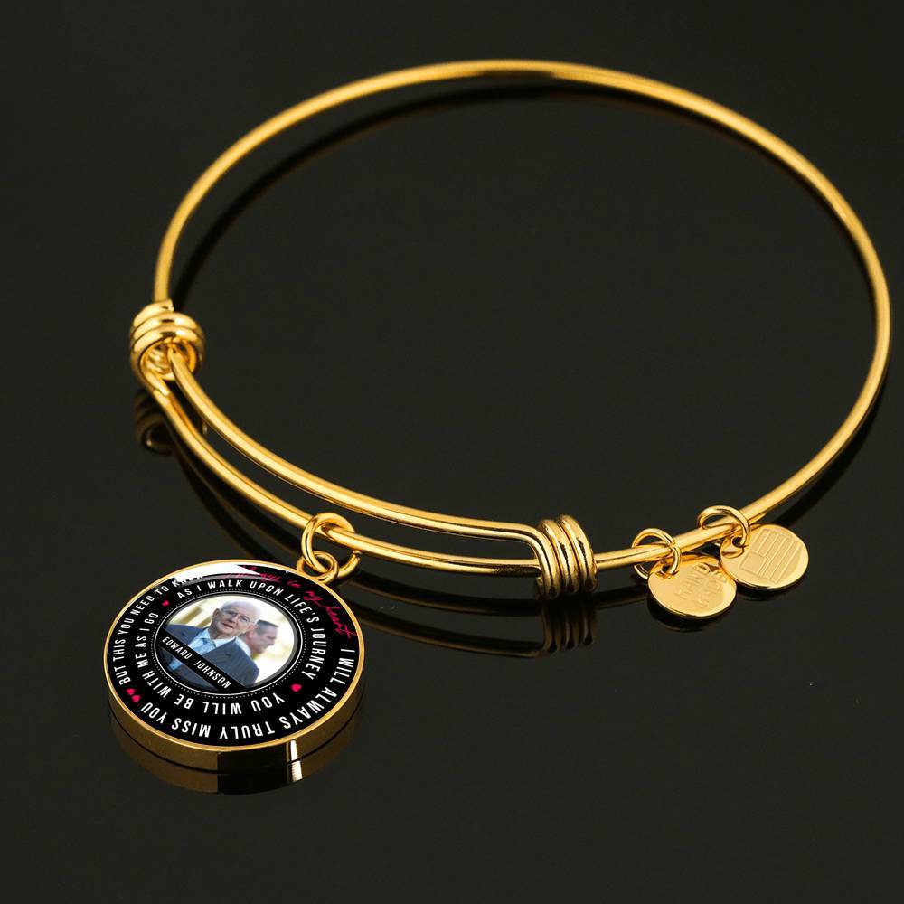 Photo Tribute Luxury Necklace, Bangle - Personalized with your name and photo