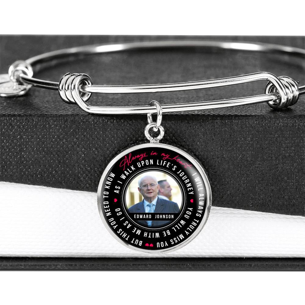 Photo Tribute Luxury Necklace, Bangle - Personalized with your name and photo