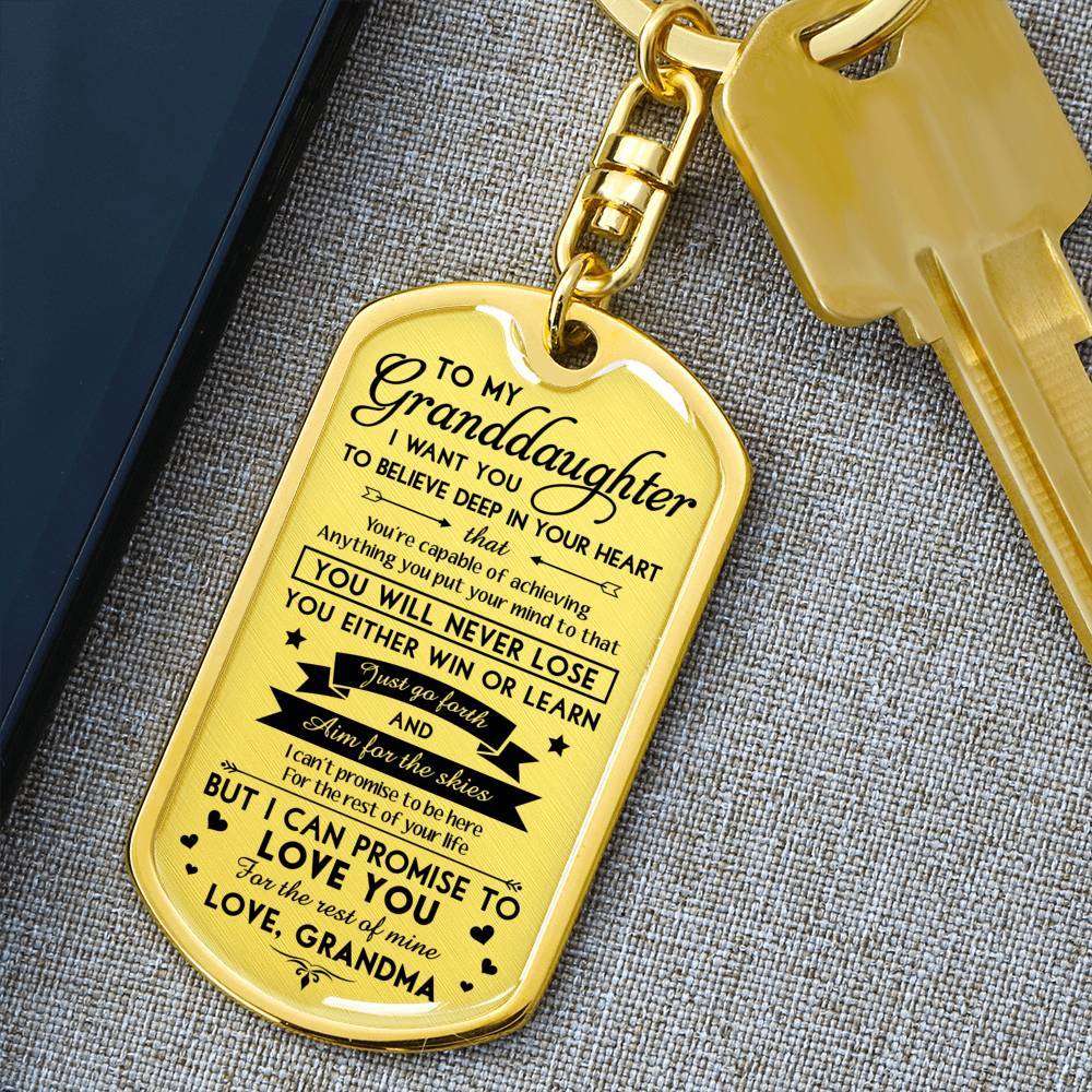 Personalized Dog Tag Keychain/Necklace - Meaningful Gift For Your Grandchildren