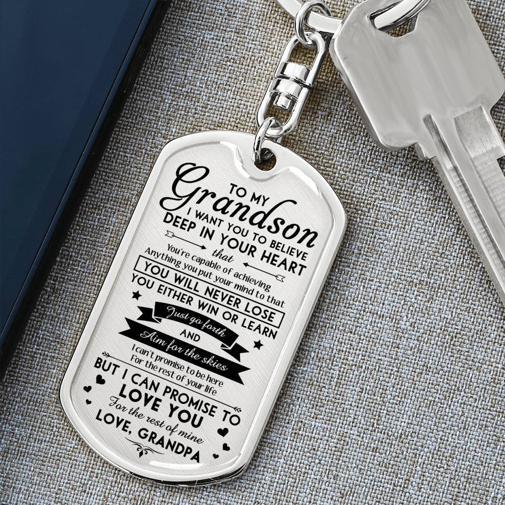 Personalized Dog Tag Keychain/Necklace - Meaningful Gift For Your Grandchildren