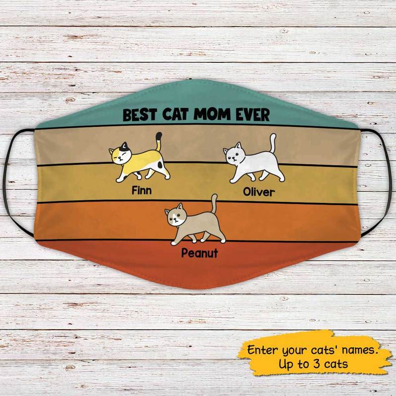 Best Cat Mom Ever Personalized Cloth Face Mask