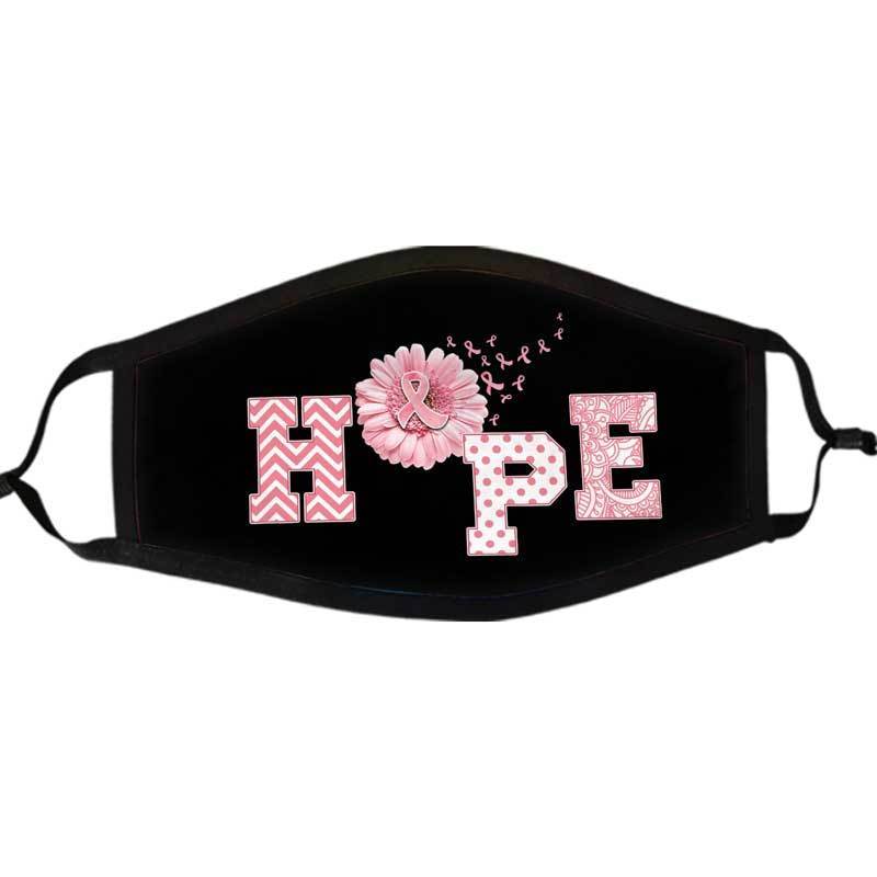 Breast Cancer Hope Daisy Patterns Cloth Face Mask