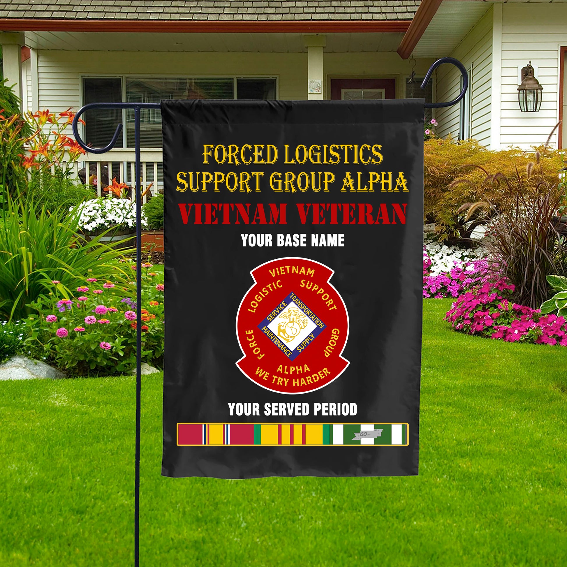 FORCED LOGISTICS SUPPORT GROUP ALPHA DOUBLE-SIDED PRINTED 12"x18" GARDEN FLAG