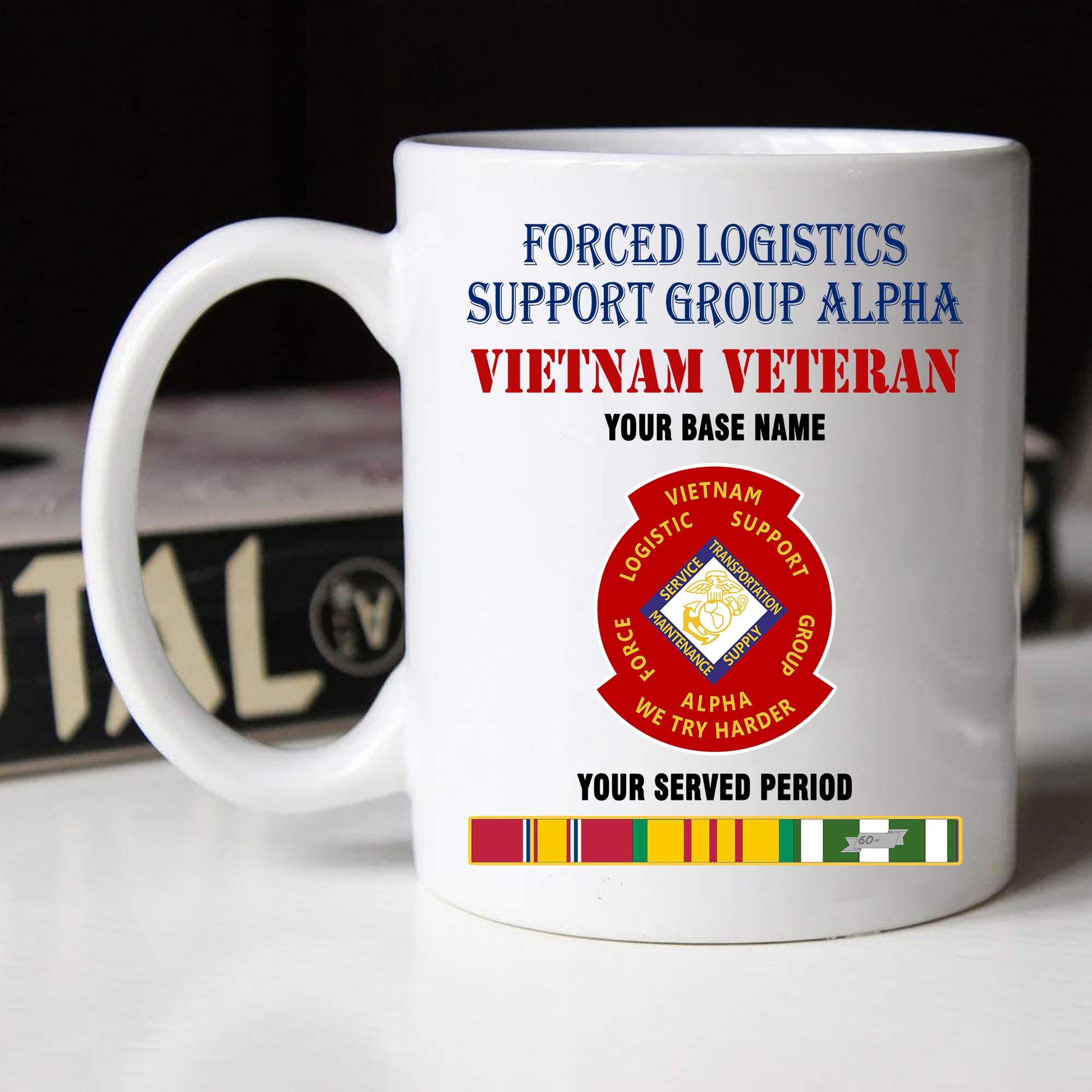 FORCED LOGISTICS SUPPORT GROUP ALPHA BLACK WHITE 11oz 15oz COFFEE MUG