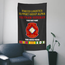 Load image into Gallery viewer, FORCED LOGISTICS SUPPORT GROUP ALPHA WALL FLAG VERTICAL HORIZONTAL 36 x 60 INCHES WALL FLAG