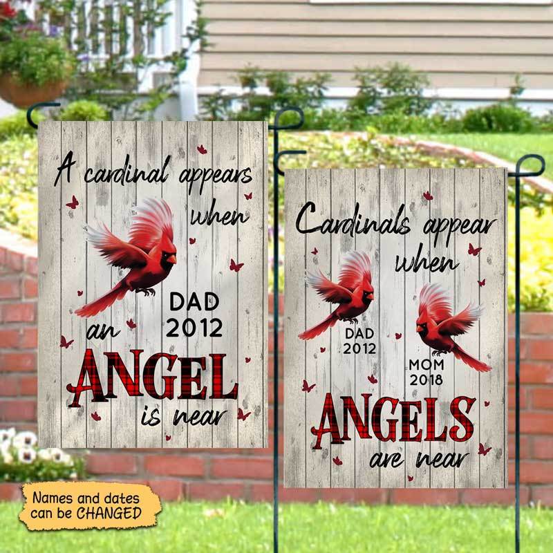 Angels Among Us Cardinals Memorial Personalized Garden Flag 12"X18"