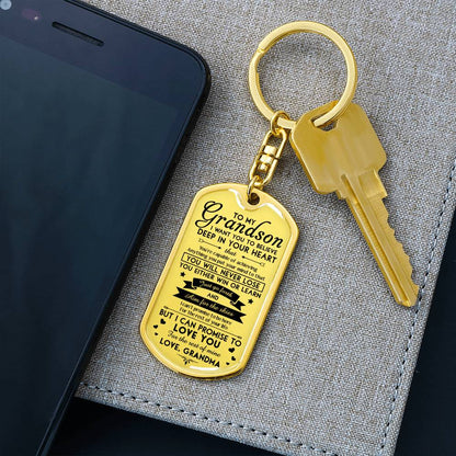 Personalized Dog Tag Keychain/Necklace - Meaningful Gift For Your Grandchildren