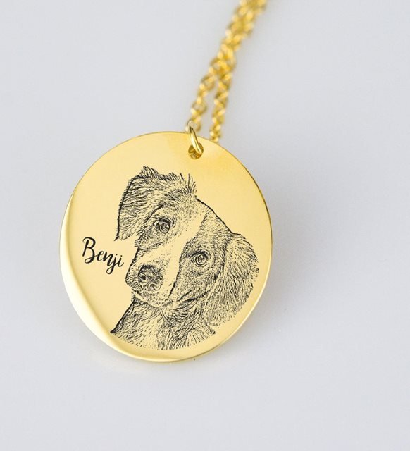 Personalized Dog Portrait Necklace