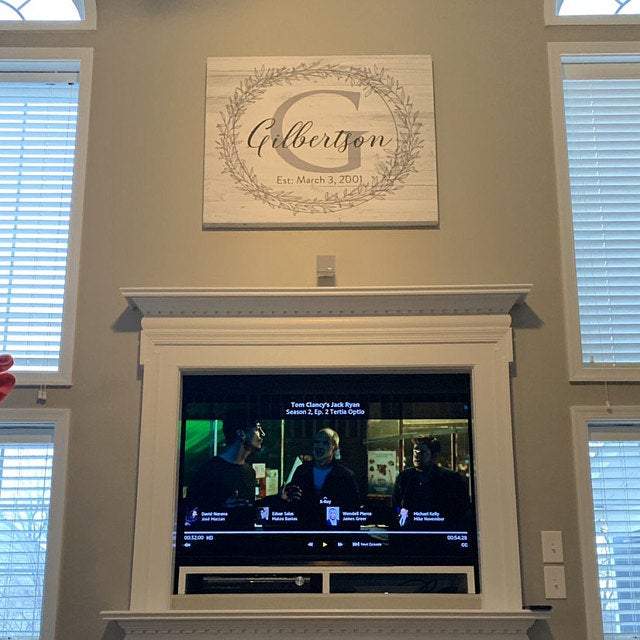 Family Monogram • Last Name Sign • Personalized Year Established Sign • Premium Canvas, Poster