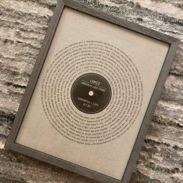 Vinyl Record Song Lyrics - Anniversary Gift - Premium Canvas, Poster