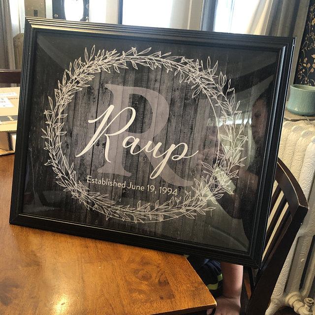 Family Monogram • Last Name Sign • Personalized Year Established Sign • Premium Canvas, Poster