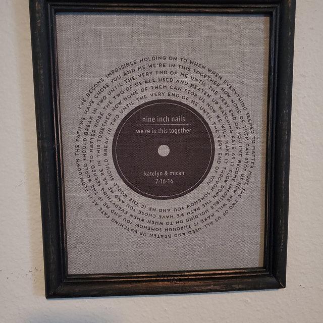 Vinyl Record Song Lyrics - Anniversary Gift - Premium Canvas, Poster