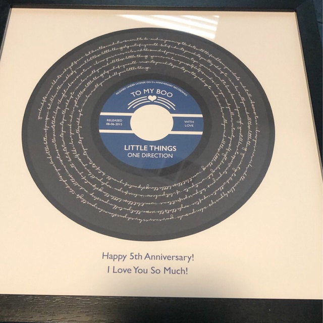 Any Song Lyrics Personalized Print - Custom Vinyl Record Label Wedding - First Dance Anniversary Gift