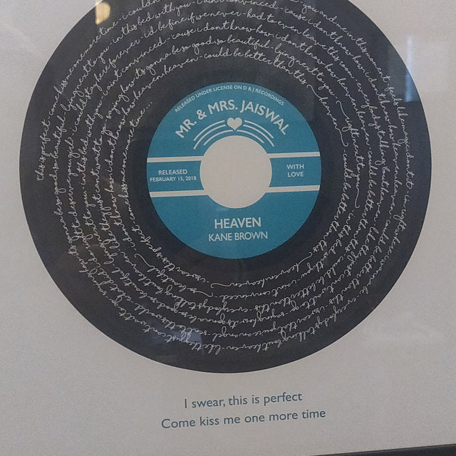 Any Song Lyrics Personalized Print - Custom Vinyl Record Label Wedding - First Dance Anniversary Gift
