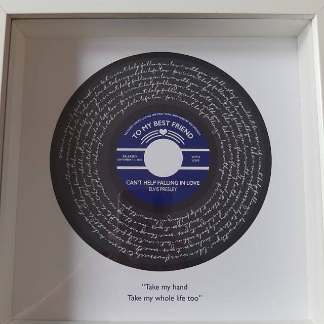 Any Song Lyrics Personalized Print - Custom Vinyl Record Label Wedding - First Dance Anniversary Gift