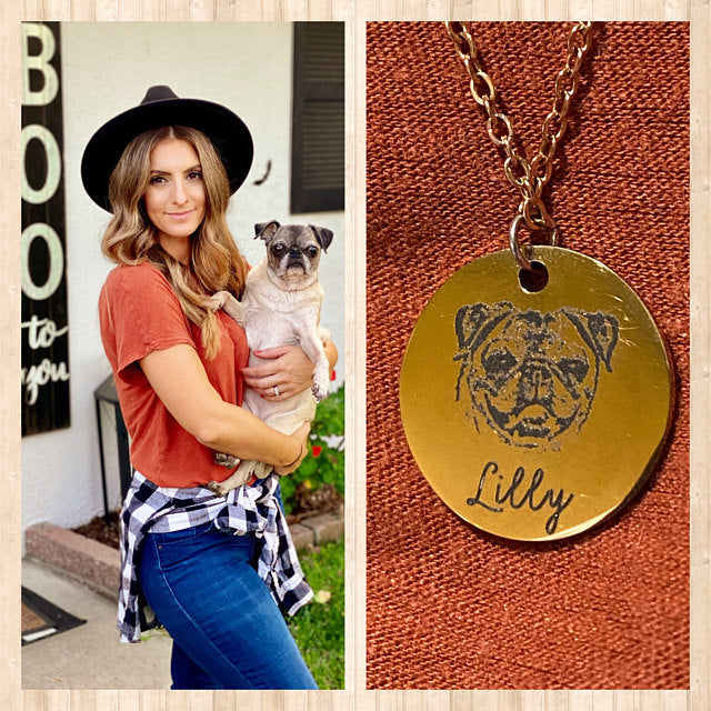 Personalized Dog Portrait Necklace