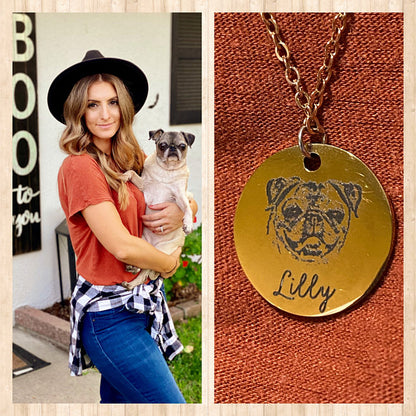Personalized Dog Portrait Necklace