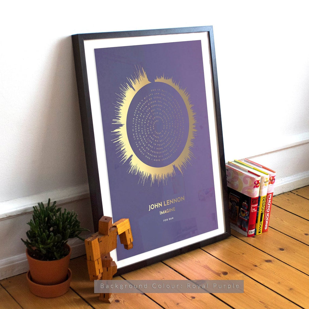 Personalized Sound Wave & Song Lyrics - Premium Canvas, Poster