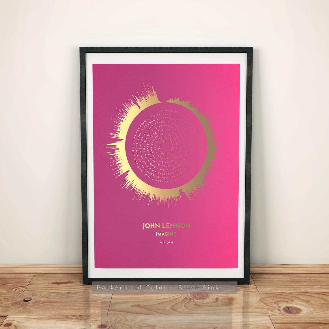 Personalized Sound Wave & Song Lyrics - Premium Canvas, Poster