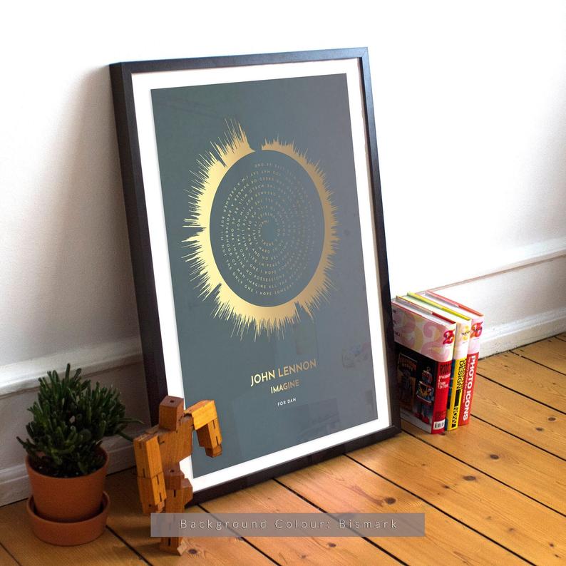 Personalized Sound Wave & Song Lyrics - Premium Canvas, Poster