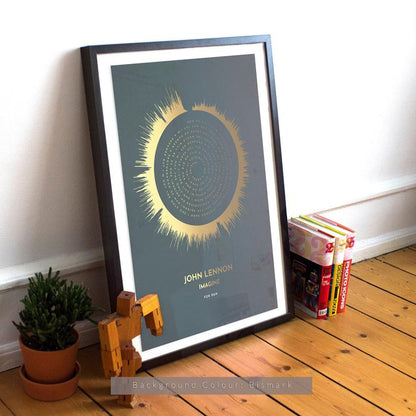 Personalized Sound Wave & Song Lyrics - Premium Canvas, Poster