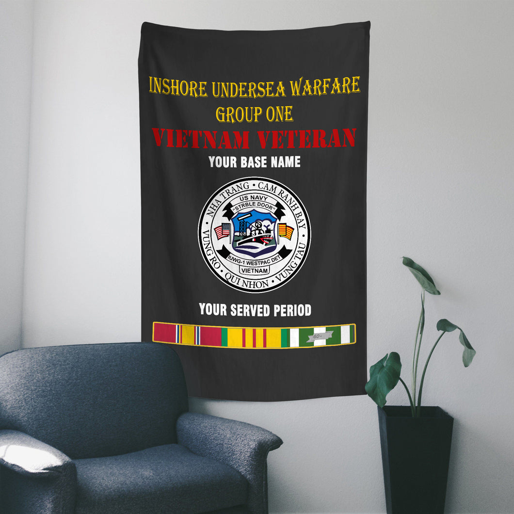 INSHORE UNDERSEA WARFARE GROUP WALL FLAG VERTICAL HORIZONTAL 36 x 60 INCHES WALL FLAG