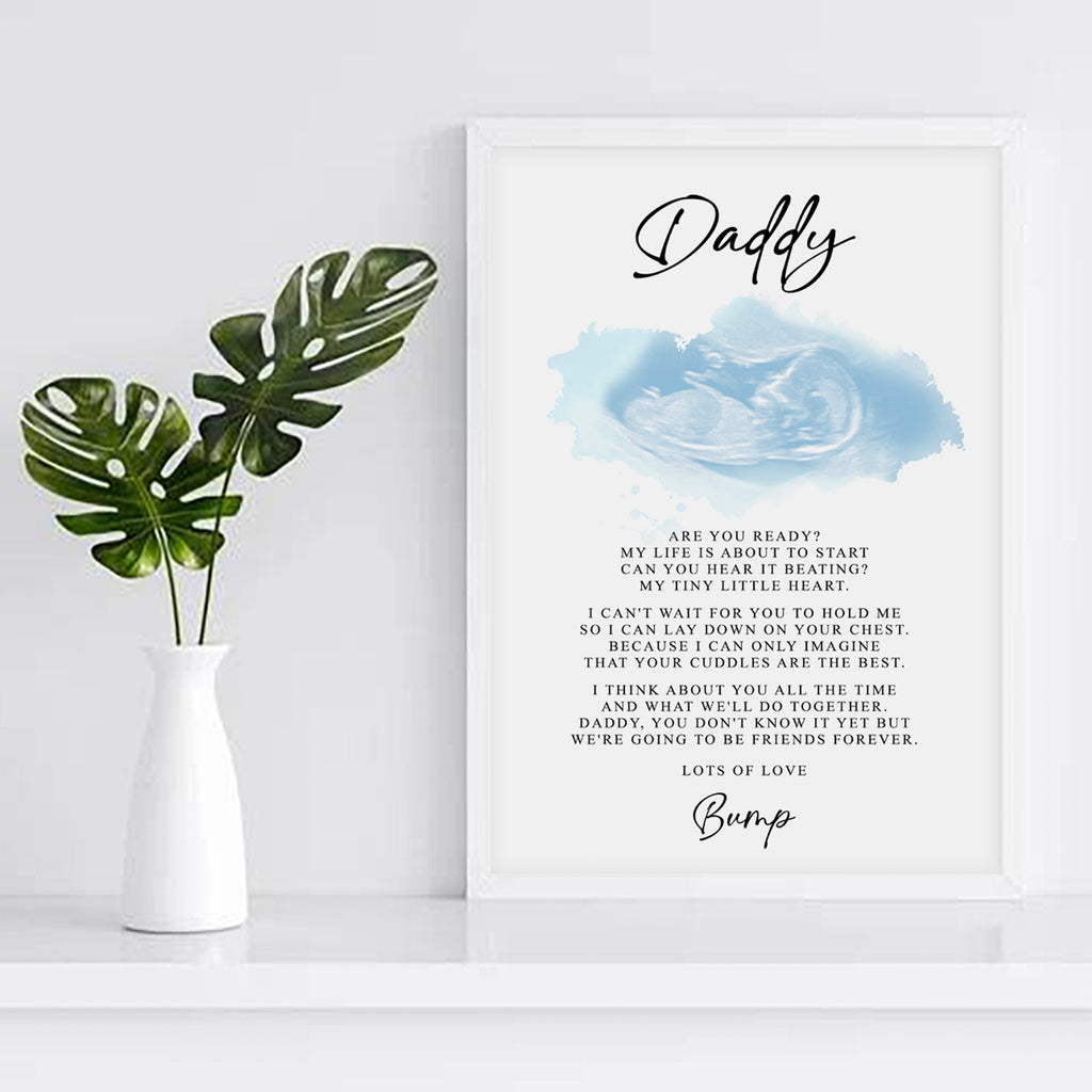 Watercolor Ultrasound Art Print - Daddy To Be Gifts
