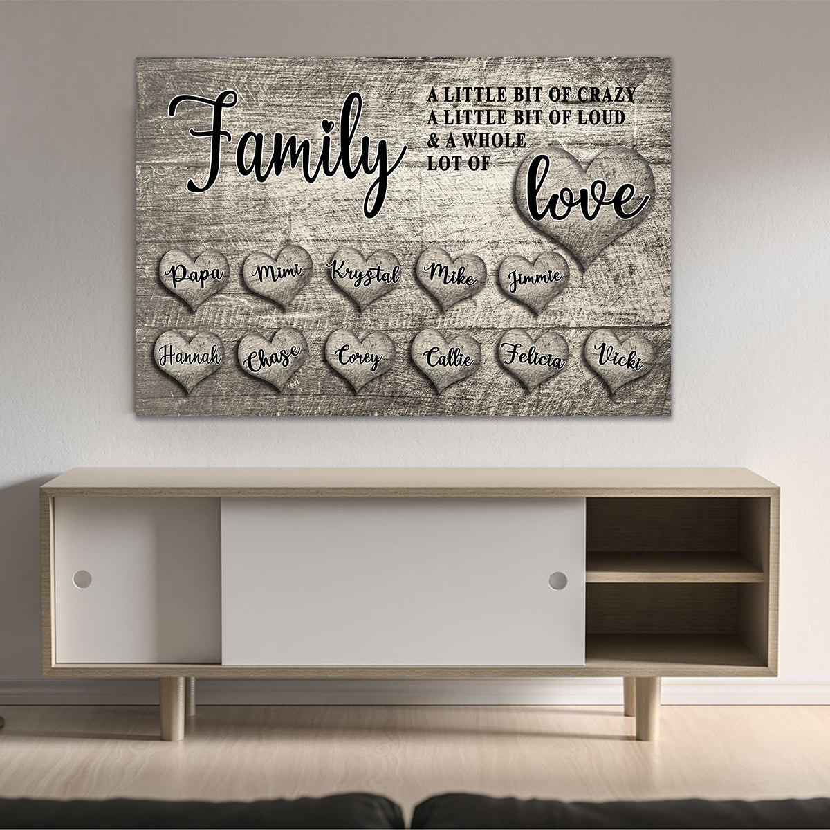 "Family - A Little bit of Crazy ...." - PERSONALIZED PREMIUM CANVAS, POSTER