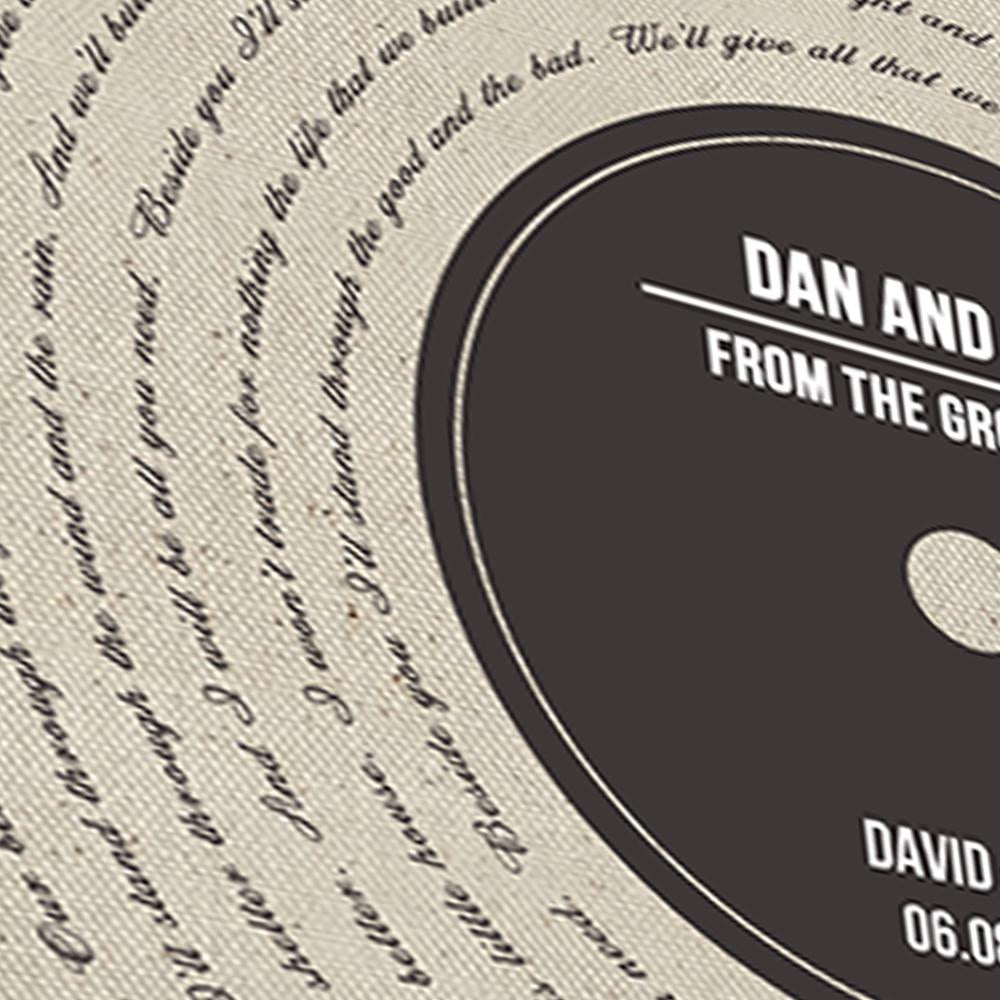 Vinyl Record Song Lyrics - Anniversary Gift - Premium Canvas, Poster