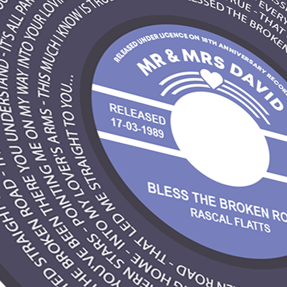 Any Song Lyrics Personalized Print - Custom Vinyl Record Label Wedding - First Dance Anniversary Gift