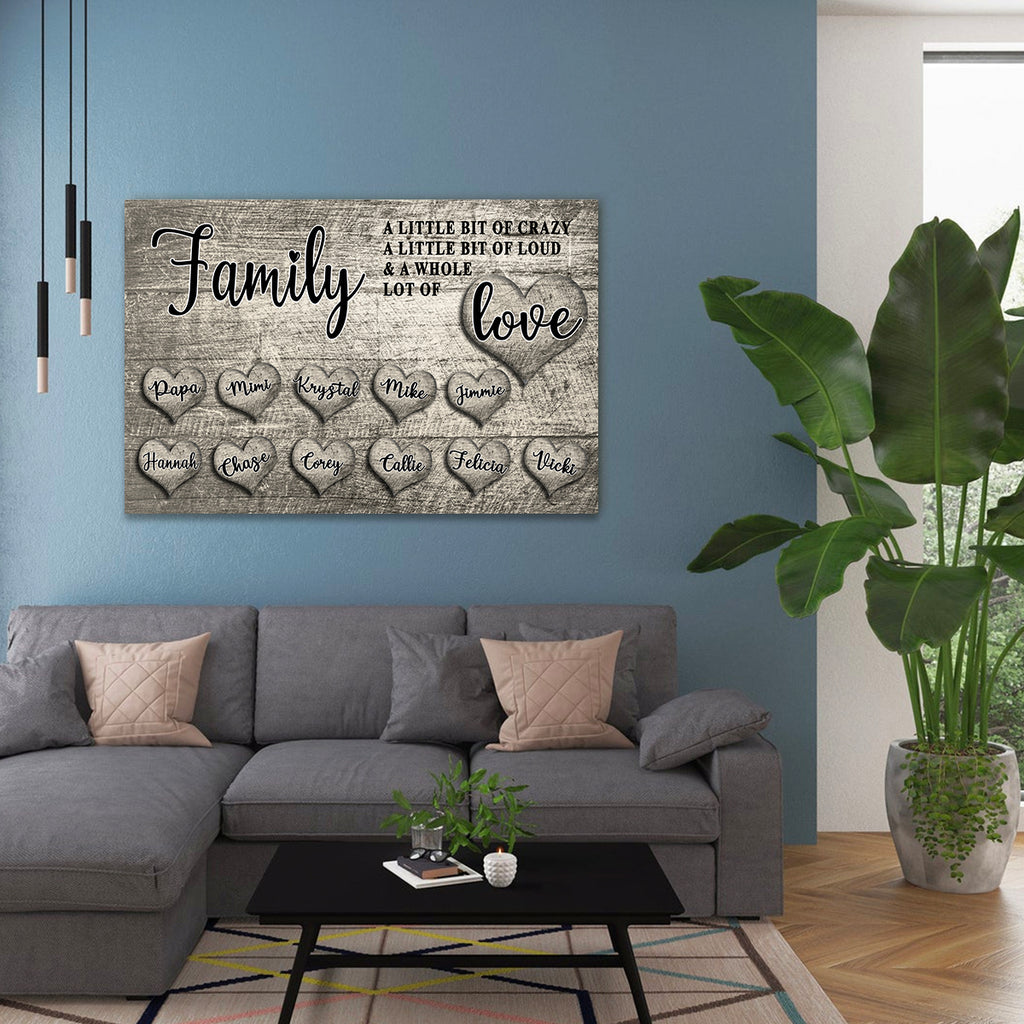 "Family - A Little bit of Crazy ...." - PERSONALIZED PREMIUM CANVAS, POSTER