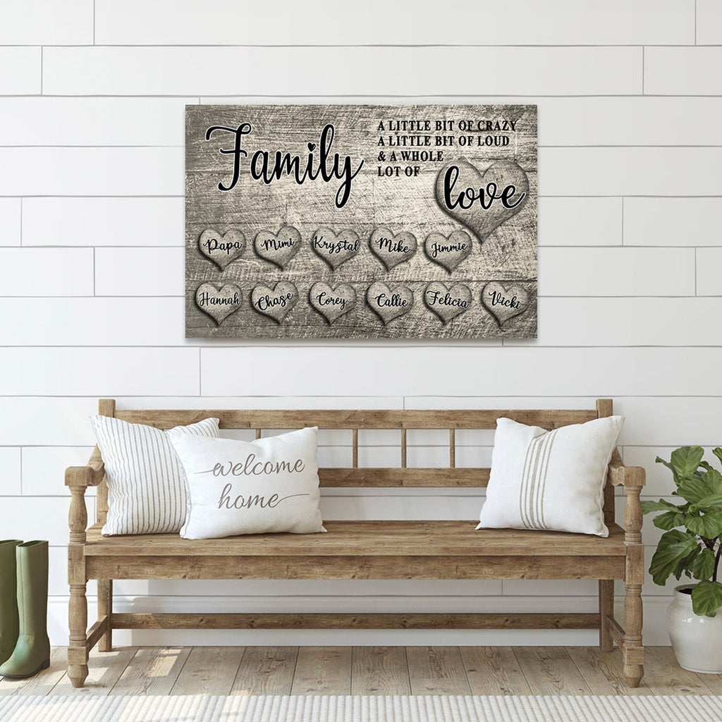 "Family - A Little bit of Crazy ...." - PERSONALIZED PREMIUM CANVAS, POSTER